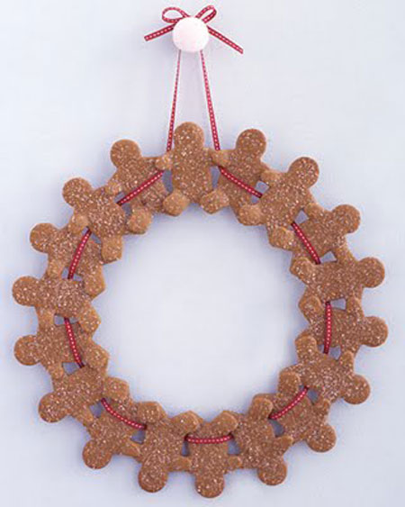 Corona de Navidad de galletas de jengibre