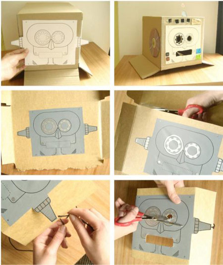 Paso 3 Crear el Robot Disfraz carton Para la cara del robot