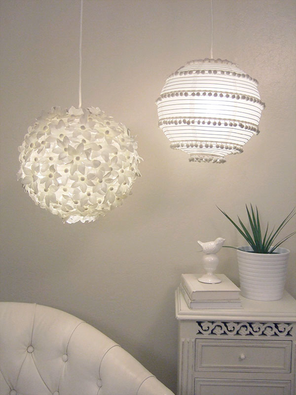 Ideas para decorar lámparas de papel pequeocio