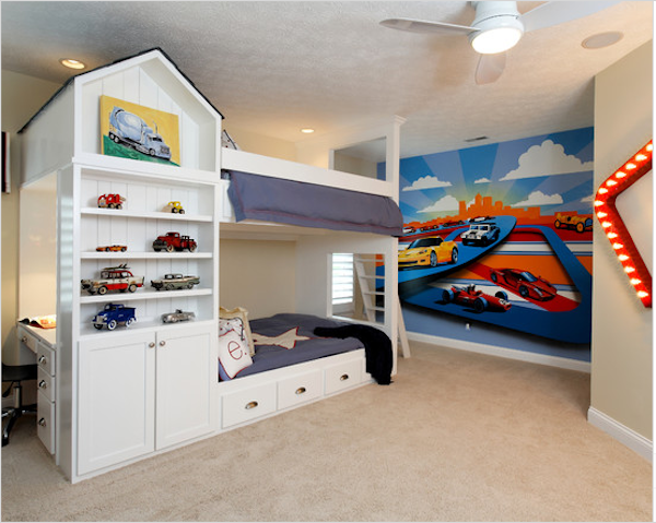 8 habitaciones infantiles para fanáticos de los coches pequeocio