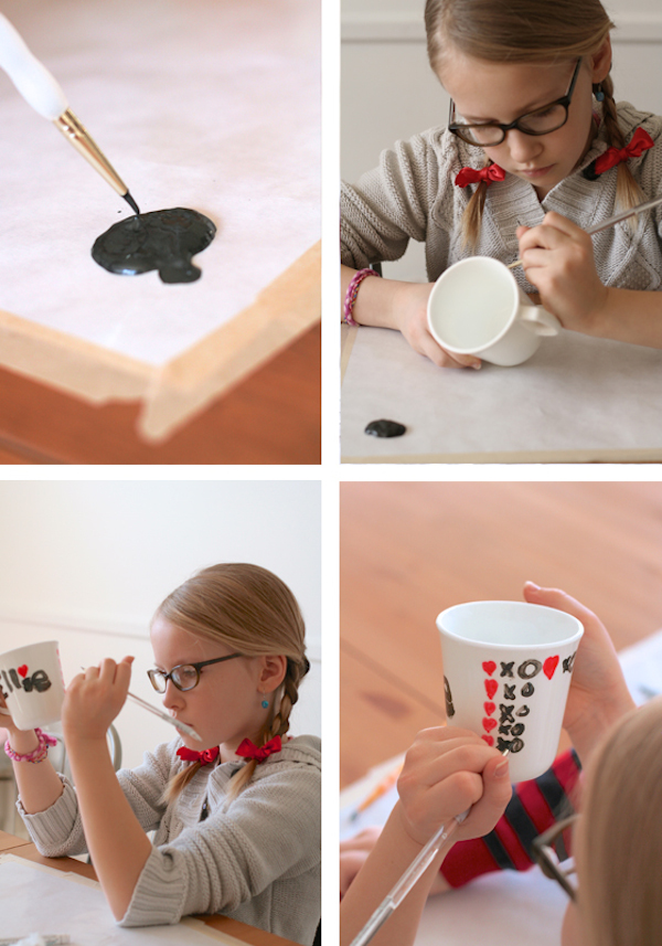 Tazas decoradas con rotuladores