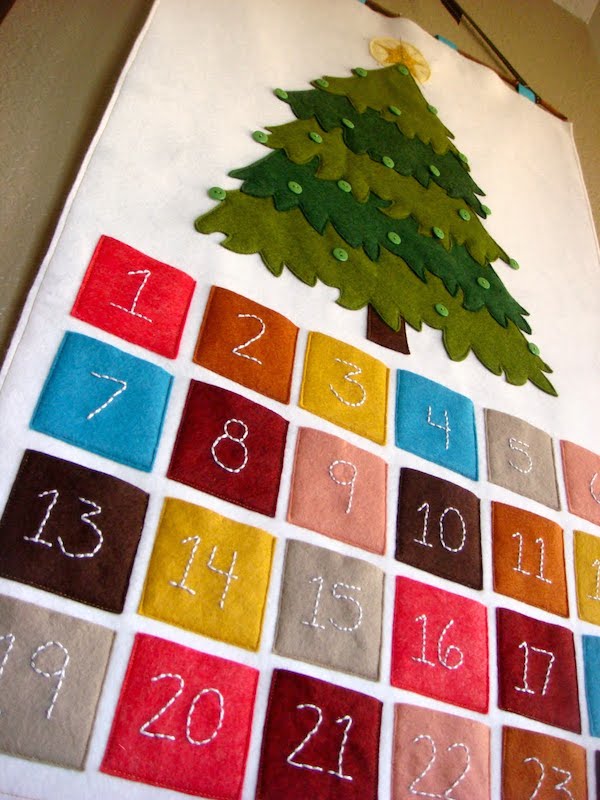 Calendario de adviento de fieltro