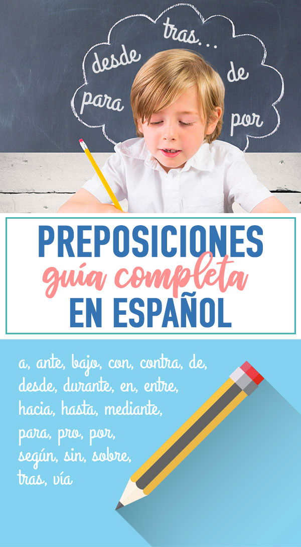 preposiciones lista español