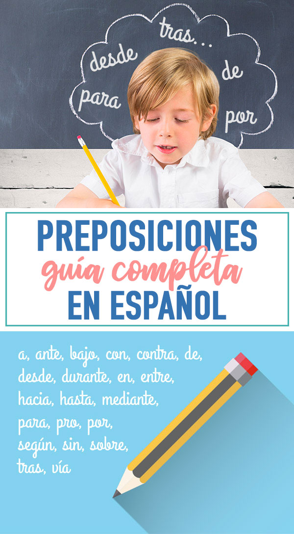 Preposiciones Lista Español