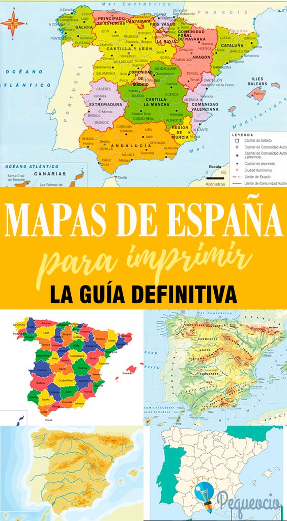 Mapa de España, ¡todos los mapas de España para imprimir ...