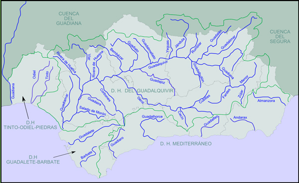 Mapa Rios De Andalucia