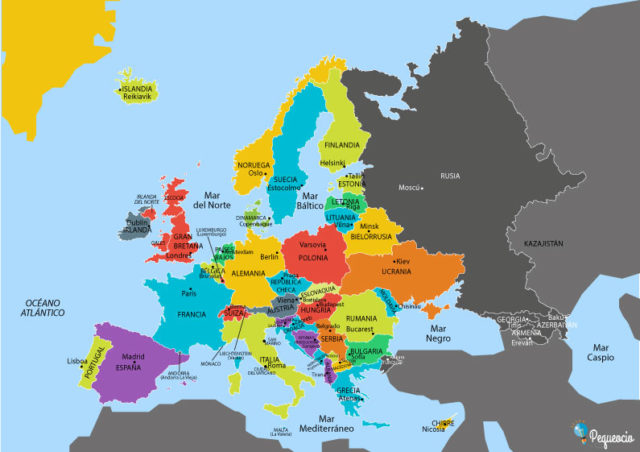 Mapa de Europa. Descarga todos mapas de Europa listos para imprimir
