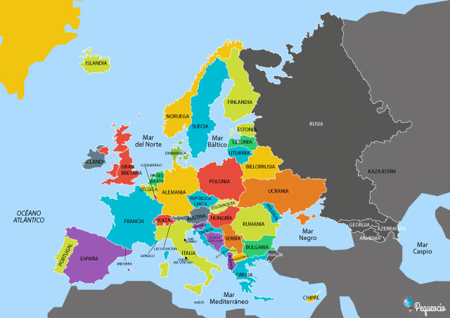 Mapa Político da Europa, Mapas Geográficos dos Países