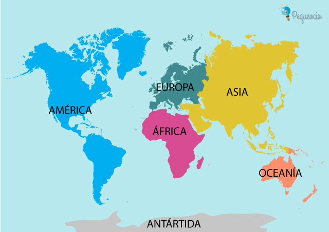 Mapa de los continentes