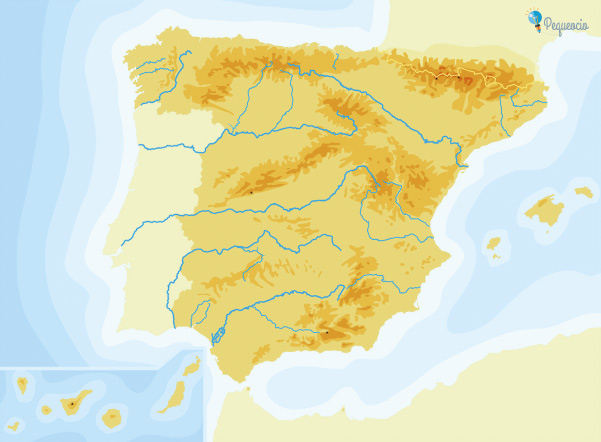 Rios Espana Mapa Mudo