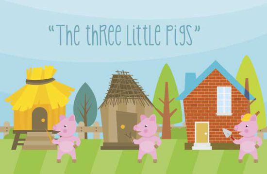 Cuento de Los Tres Cerditos en inglés "The three little pigs" - Pequeocio