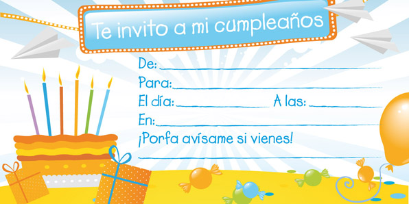 Invitaciones de cumpleaños gratis - Pequeocio