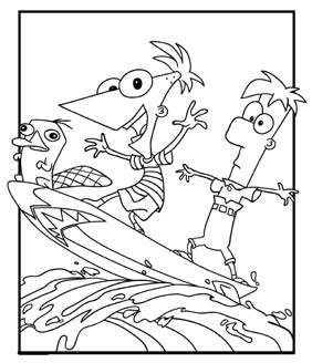 Dibujos Para Colorear De Phineas Y Ferb