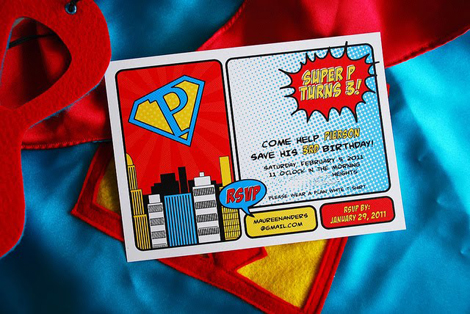 Invitación Fiesta Infantil Superheroes