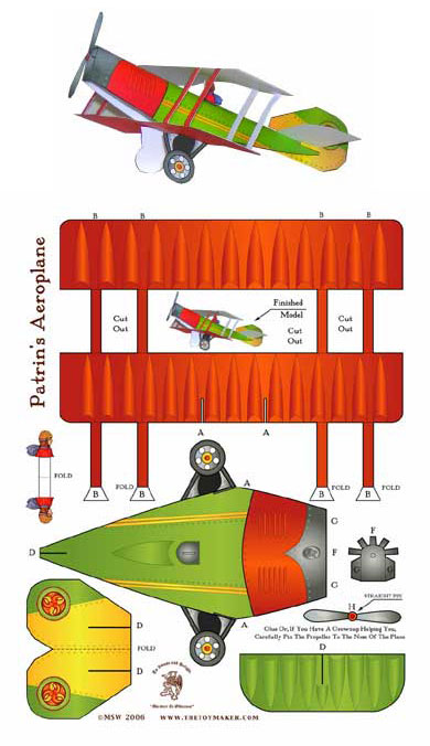 Un avión papel recortable para hacer mismo - Pequeocio