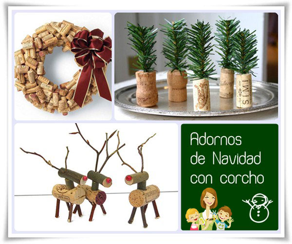 Adornos de Navidad de corcho