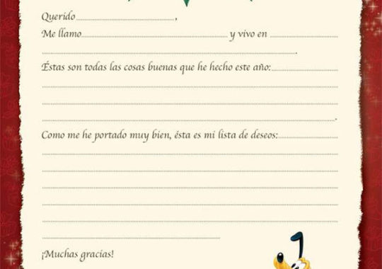 Carta A Papá Noel Disney