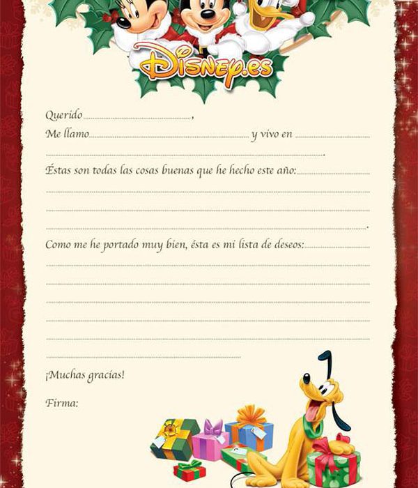 Carta A Papá Noel Disney