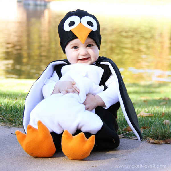 Disfraz casero para bebés pingüino