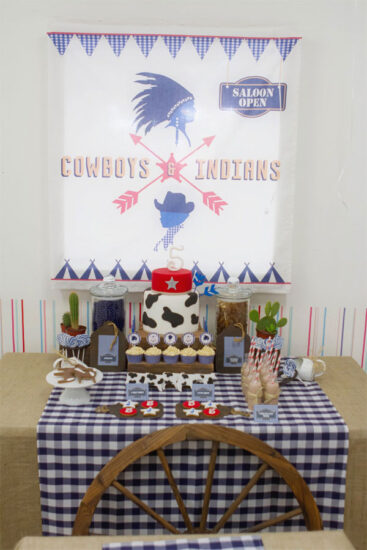 Cumpleaños infantiles de indios y vaqueros