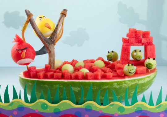 Postre Angry Birds Sandía