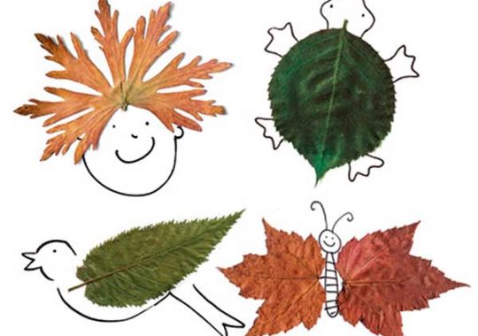 Dibujos con hojas de otoño