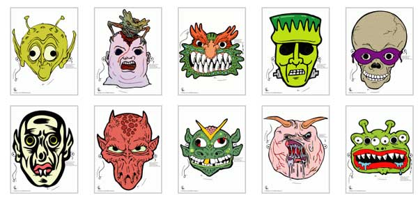 Intrusión cola Gárgaras Máscaras de Halloween para imprimir gratis - Pequeocio