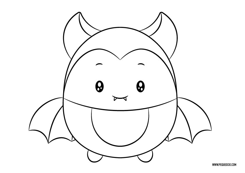 10 dibujos Kawaii de Halloween para pintar y colorear - Pequeocio