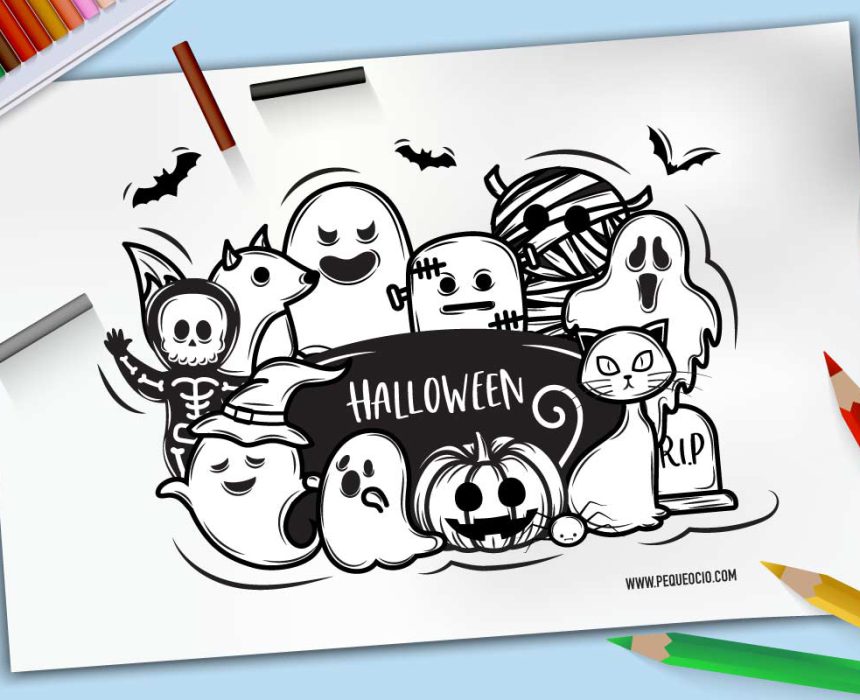 Investigación lavandería charla 50 dibujos de Halloween para colorear fáciles y divertidos - Pequeocio