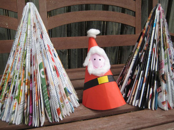5 árboles de Navidad de papel