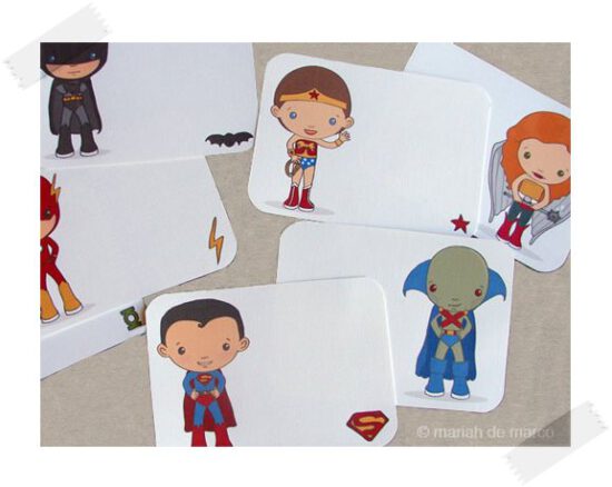 Tarjetas de superhéroes para colorear gratis