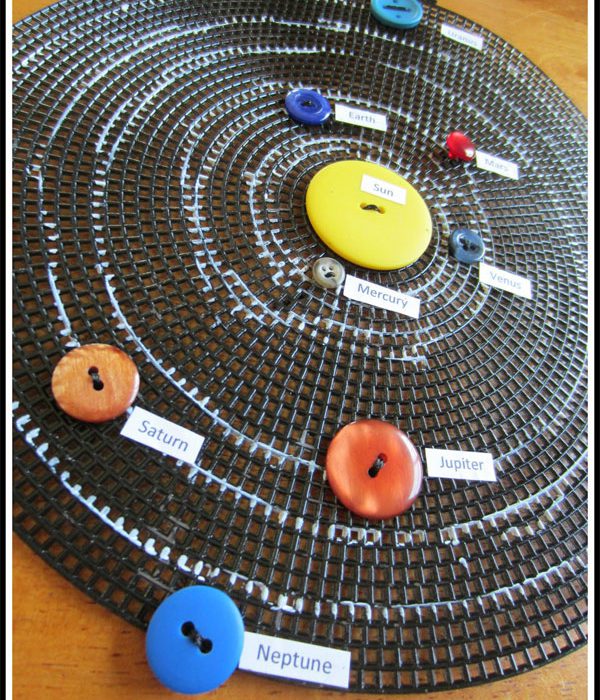 Manualidad con botones: ¡el sistema solar!