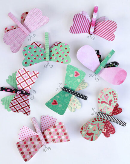 Manualidades con pinzas: ¡mariposas!