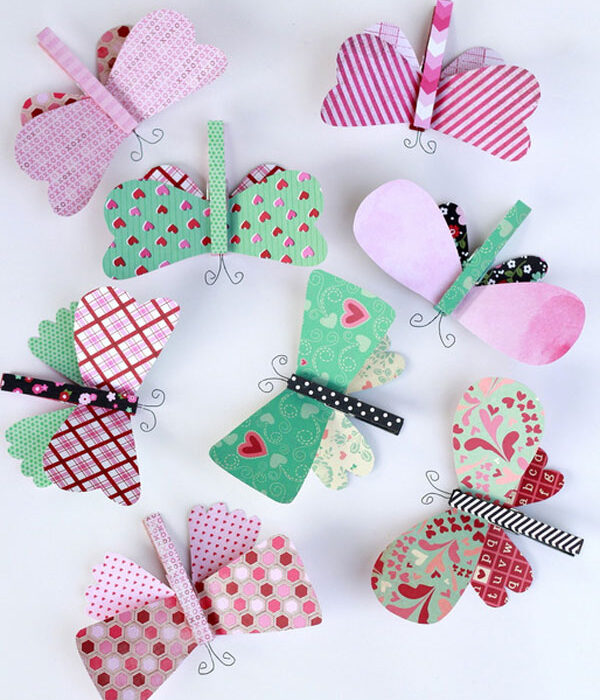 Manualidades con pinzas: ¡mariposas!