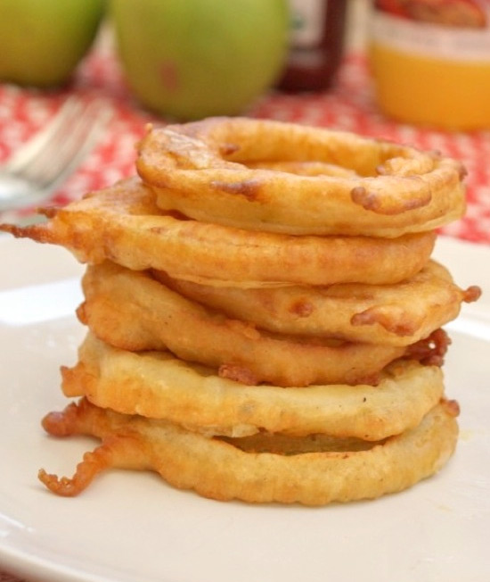 aritos de manzana fritos