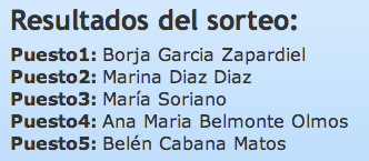 Ganadores Sorteo