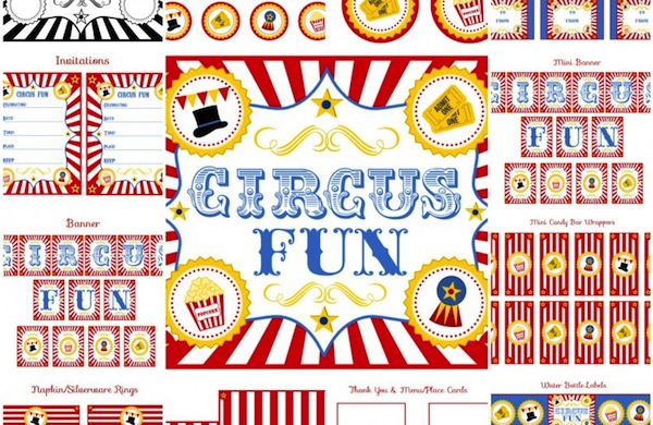 10 imprimibles gratis para una fiesta de circo