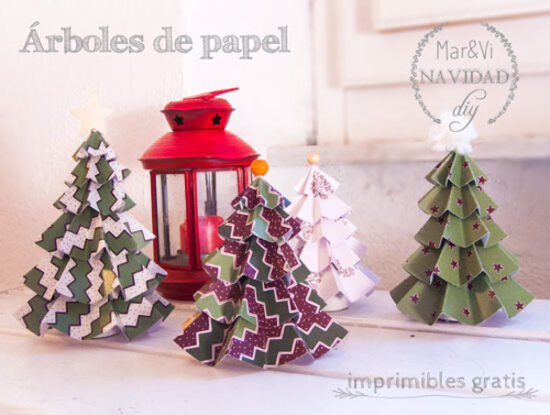 árboles de navidad de papel