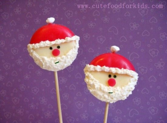 papá noel de queso en piruleta
