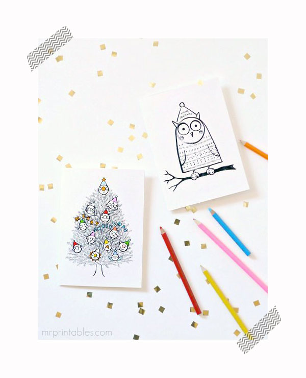 Tarjetas De Navidad Para Imprimir Y Colorear