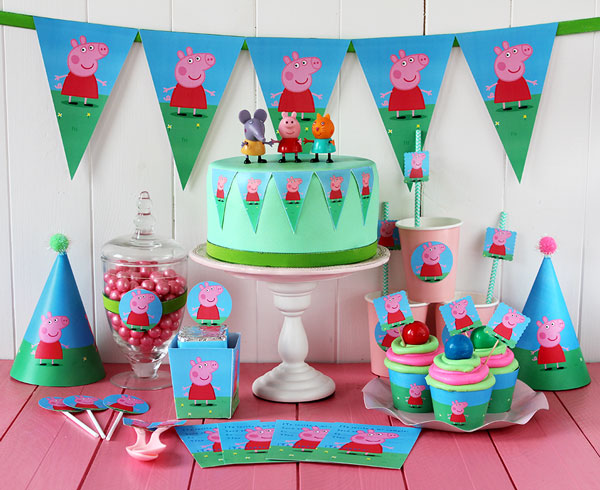 Globos De Cumpleaños Decoración Peppa Pig Fiestas Infantiles