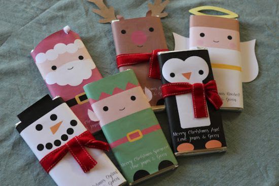 envoltorio para chocolatinas de navidad