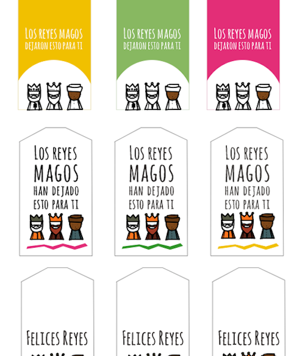 etiquetas para los regalos de Reyes