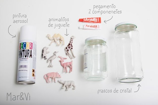 Frascos De Cristal Decorados Con Animalitos