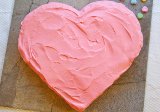 tarta en forma de corazón muy fácil