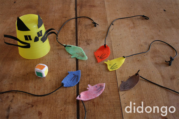 Juego infantil de gatos y ratones, ¡manualidad fácil!