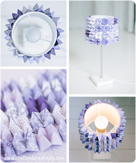 decorar una lámpara con origami