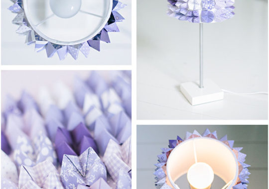 decorar una lámpara con origami
