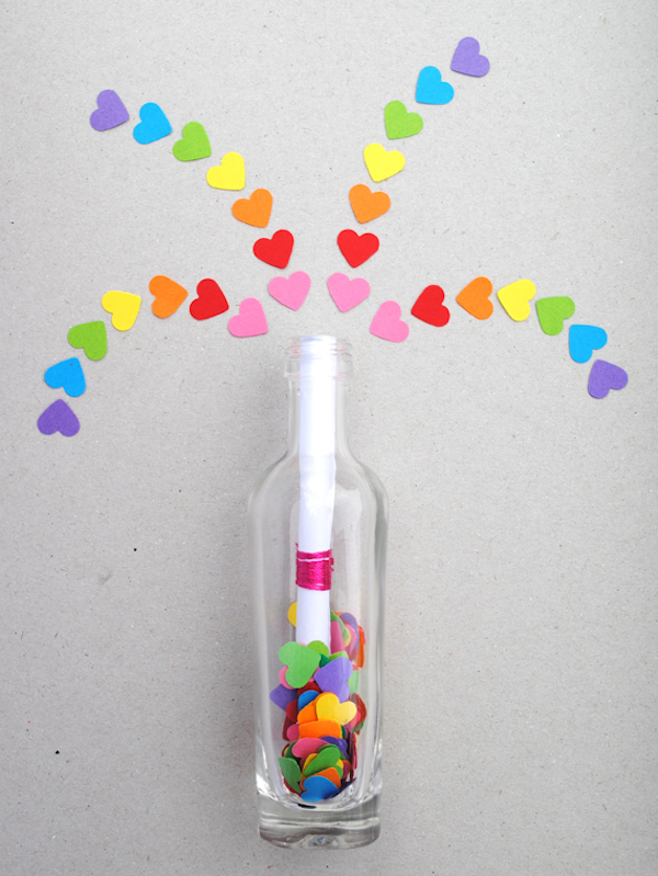 Mensaje mágico en una botella para San Valentín Mensaje mágico en una botella para San Valentín