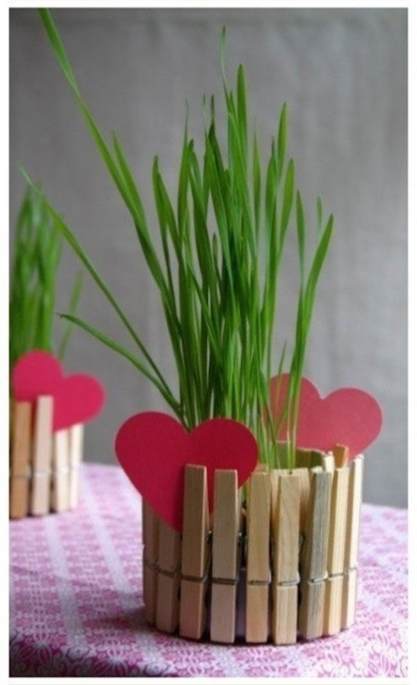 manualidad con pinzas para san valentín